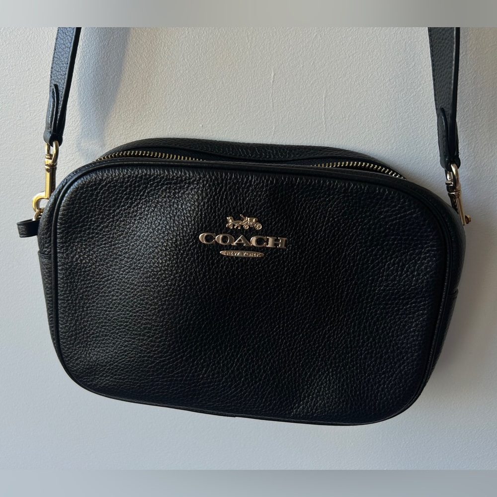 Coach Black Pebbled Leather Shoulder Bag
